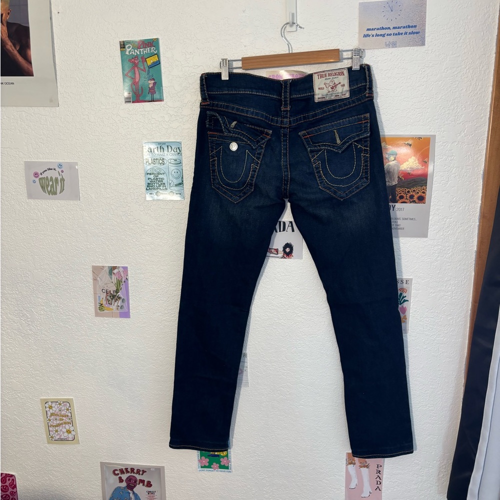 Men's Dark Blue True Religion Jeans - Picture 3 of 4